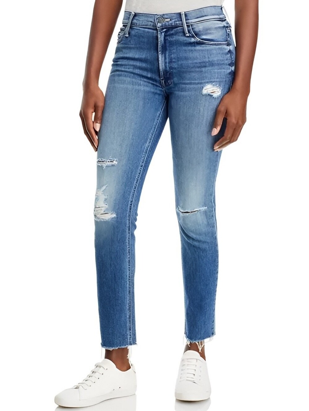MOTHER Jeans The Mid Rise Dazzler Ankle Fray Weekend Warrior Size 28
